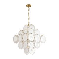 Люстра подвесная Chipsy 8320/8 Lumion белая на 8 ламп, основание латунь в стиле классический современный Люстра подвесная Chipsy 8320/8 Lumion белая на 8 ламп, основание латунь в стиле классический современный